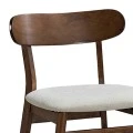 Cairo pakoworld rubberwood chair in walnut-ecru shade 47x47x76cm