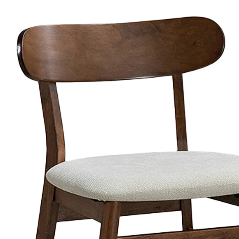 Cairo pakoworld rubberwood chair in walnut-ecru shade 47x47x76cm