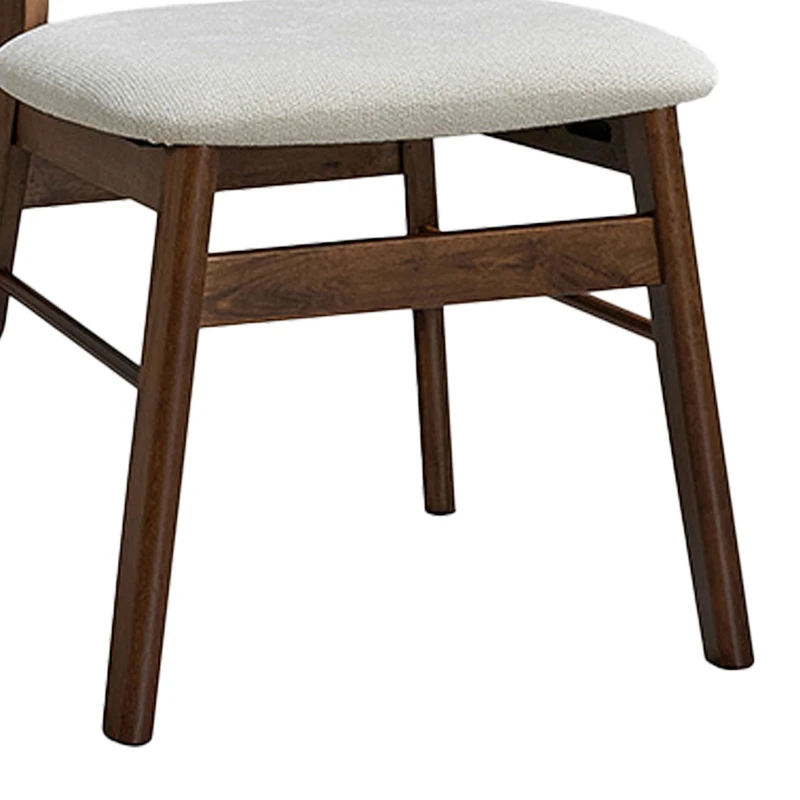 Cairo pakoworld rubberwood chair in walnut-ecru shade 47x47x76cm