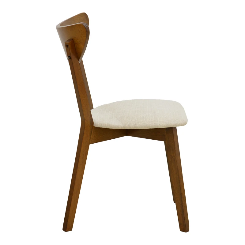 Chair Canon pakoworld wlanut rubberwood with ecru fabric 43x52x83.5cm