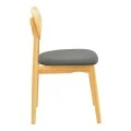 Cardith chair pakoworld rubberwood-plywood in natural shade-pu black 48x51x78cm