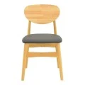 Cardith chair pakoworld rubberwood-plywood in natural shade-pu black 48x51x78cm