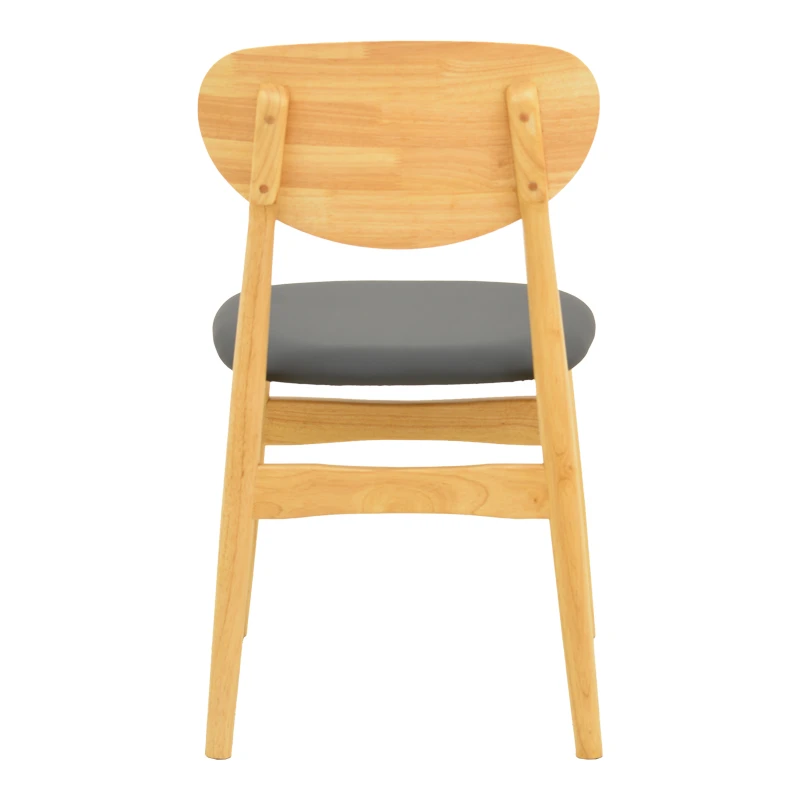 Cardith chair pakoworld rubberwood-plywood in natural shade-pu black 48x51x78cm