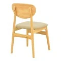 Cardith chair pakoworld rubberwood-plywood in natural shade-pu beige 48x51x78cm