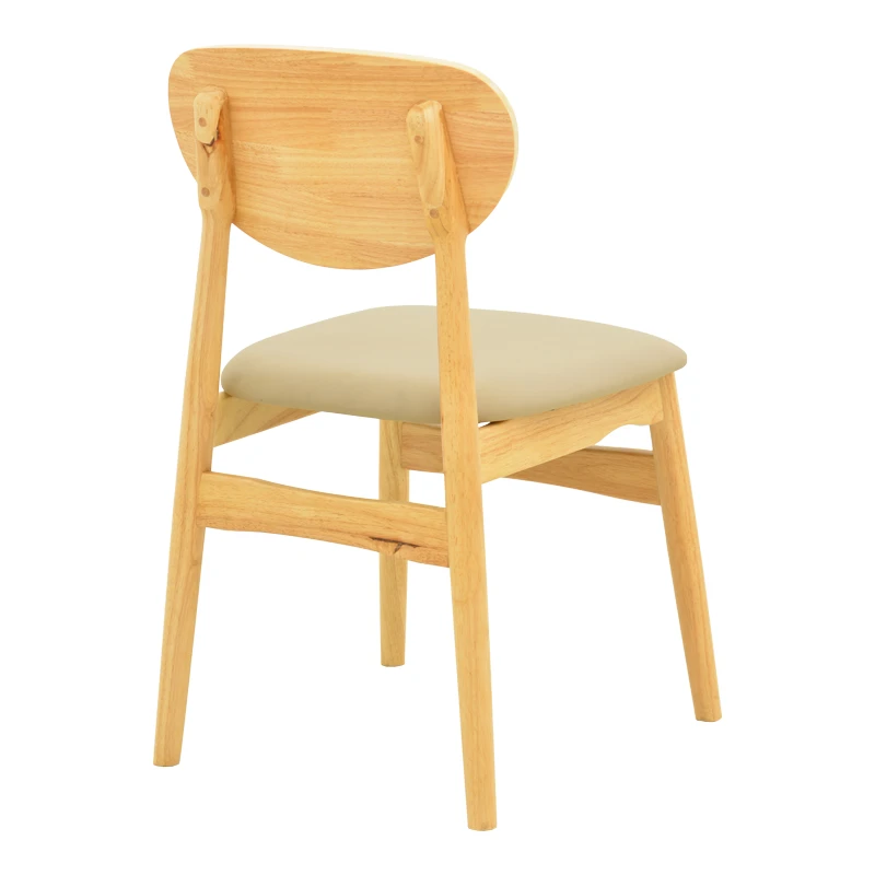 Cardith chair pakoworld rubberwood-plywood in natural shade-pu beige 48x51x78cm