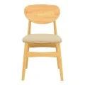 Cardith chair pakoworld rubberwood-plywood in natural shade-pu beige 48x51x78cm