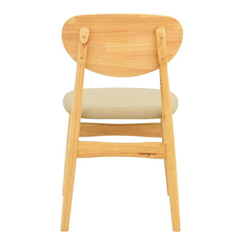 Cardith chair pakoworld rubberwood-plywood in natural shade-pu beige 48x51x78cm