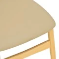 Cardith chair pakoworld rubberwood-plywood in natural shade-pu beige 48x51x78cm