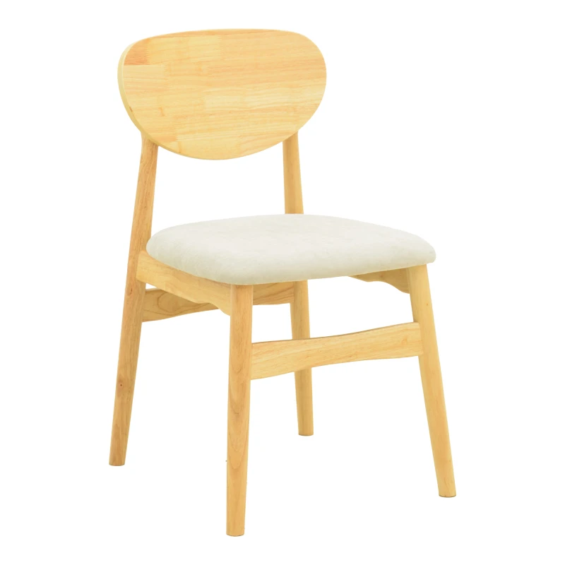 Cardith chair pakoworld rubberwood-plywood in natural shade-grey beige fabric 48x51x78cm
