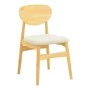 Cardith chair pakoworld rubberwood-plywood in natural shade-grey beige fabric 48x51x78cm
