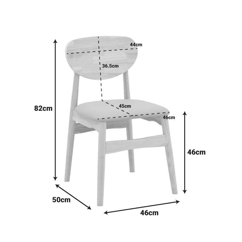 Cardith chair pakoworld rubberwood-plywood in natural shade-grey beige fabric 48x51x78cm