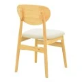 Cardith chair pakoworld rubberwood-plywood in natural shade-grey beige fabric 48x51x78cm
