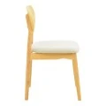 Cardith chair pakoworld rubberwood-plywood in natural shade-grey beige fabric 48x51x78cm