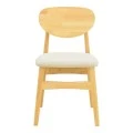 Cardith chair pakoworld rubberwood-plywood in natural shade-grey beige fabric 48x51x78cm