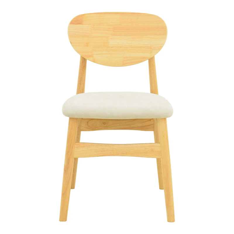 Cardith chair pakoworld rubberwood-plywood in natural shade-grey beige fabric 48x51x78cm