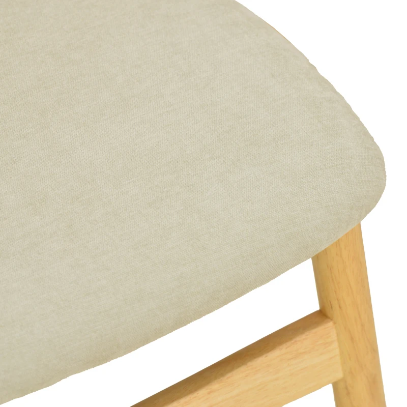Cardith chair pakoworld rubberwood-plywood in natural shade-grey beige fabric 48x51x78cm