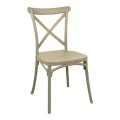 Stackable Crossie pakoworld pp chair cappuccino 43x53x88cm