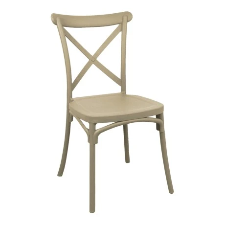 Stackable Crossie pakoworld pp chair cappuccino 43x53x88cm