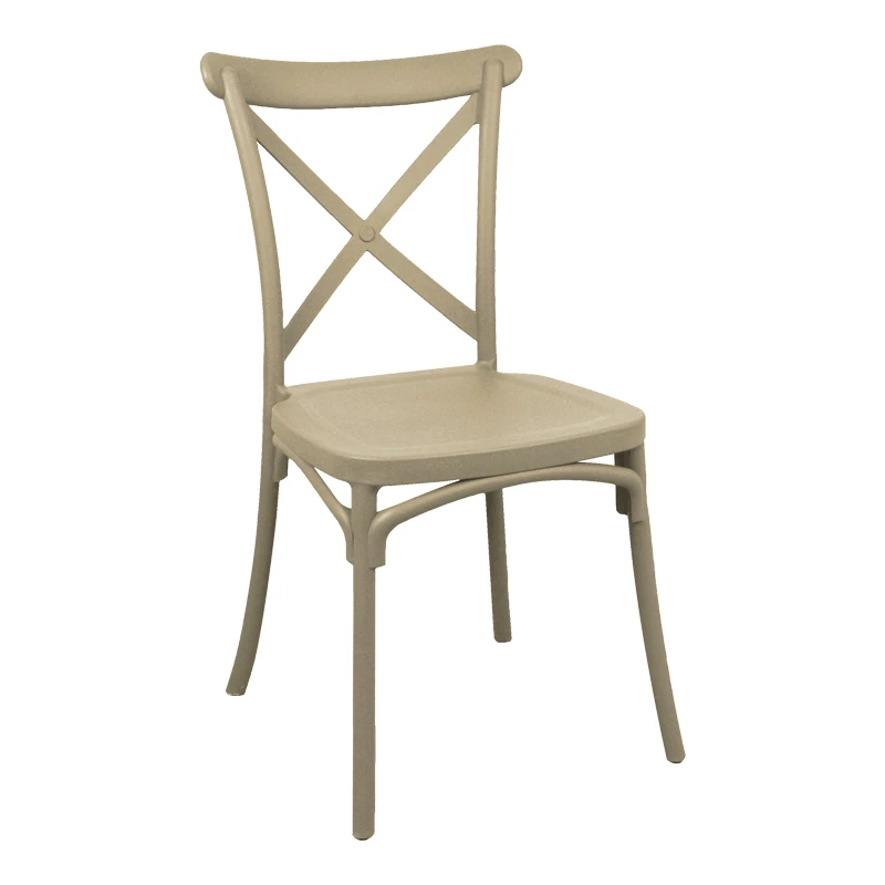 Stackable Crossie pakoworld pp chair cappuccino 43x53x88cm