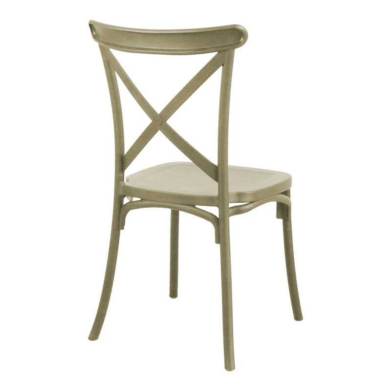 Stackable Crossie pakoworld pp chair cappuccino 43x53x88cm