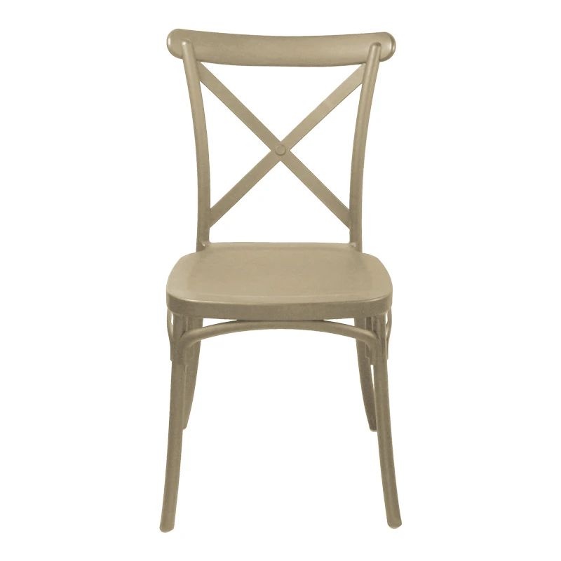 Stackable Crossie pakoworld pp chair cappuccino 43x53x88cm