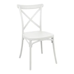 Stackable Crossie pakoworld pp chair white 43x53x88cm