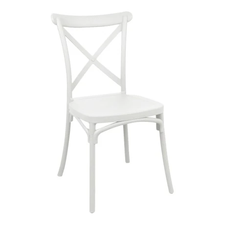 Stackable Crossie pakoworld pp chair white 43x53x88cm