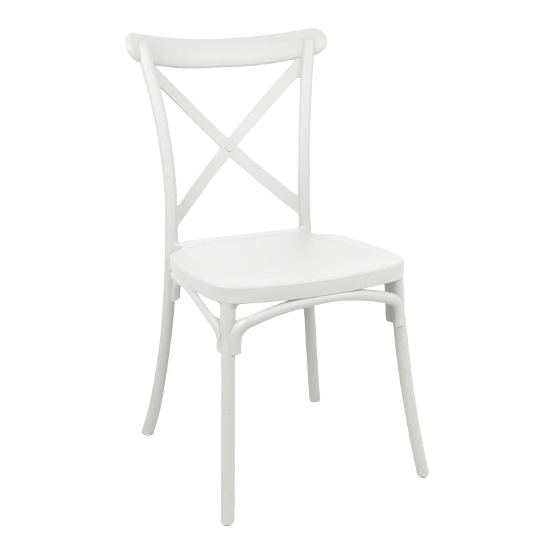 Stackable Crossie pakoworld pp chair white 43x53x88cm