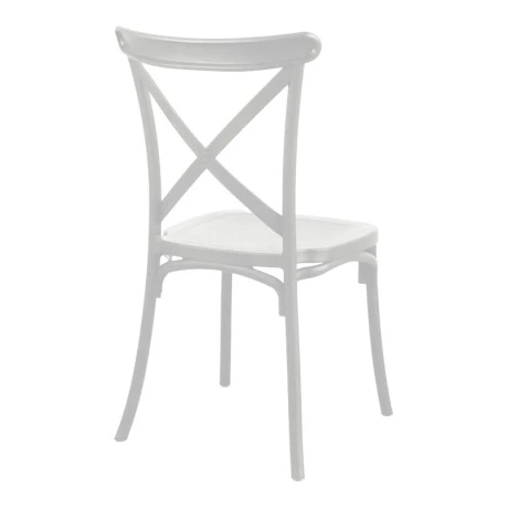 Stackable Crossie pakoworld pp chair white 43x53x88cm