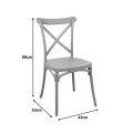 Stackable Crossie pakoworld pp chair white 43x53x88cm
