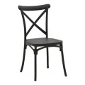 Stackable Crossie pakoworld pp chair black 43x53x88cm
