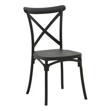 Stackable Crossie pakoworld pp chair black 43x53x88cm