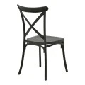 Stackable Crossie pakoworld pp chair black 43x53x88cm