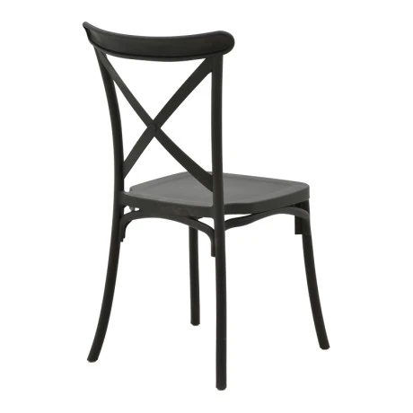 Stackable Crossie pakoworld pp chair black 43x53x88cm