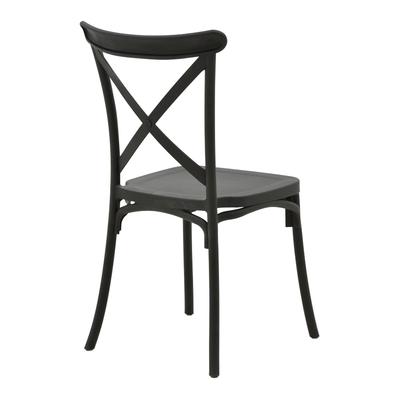 Stackable Crossie pakoworld pp chair black 43x53x88cm