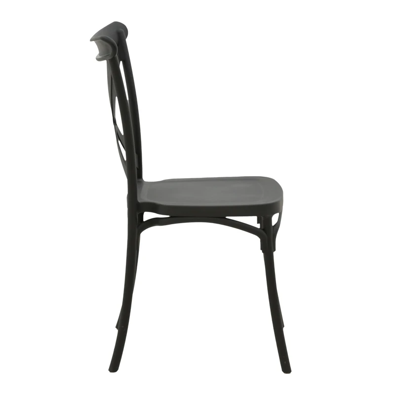 Stackable Crossie pakoworld pp chair black 43x53x88cm