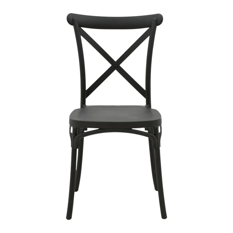 Stackable Crossie pakoworld pp chair black 43x53x88cm