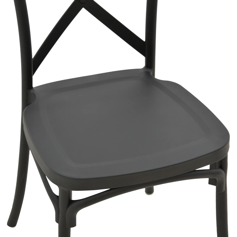 Stackable Crossie pakoworld pp chair black 43x53x88cm
