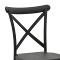 Stackable Crossie pakoworld pp chair black 43x53x88cm