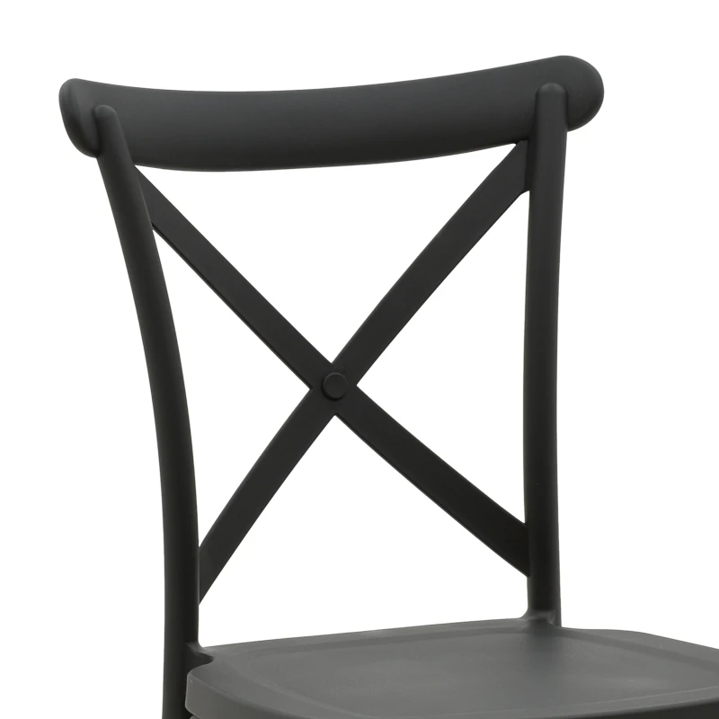 Stackable Crossie pakoworld pp chair black 43x53x88cm