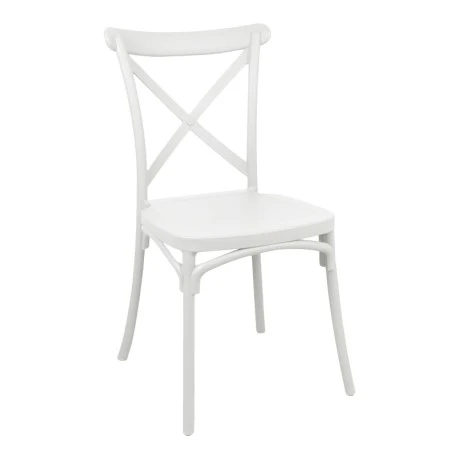 Stackable Crossie pakoworld pp chair in white shade 41x46x84cm