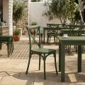 Stackable Crossie chair pakoworld pp in dark green shade 41x46x84cm