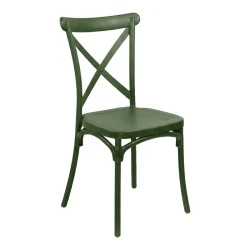 Stackable Crossie pakoworld pp chair dark green 43x53x88cm Stackable Crossie pakoworld pp chair dark green 43x53x88cm