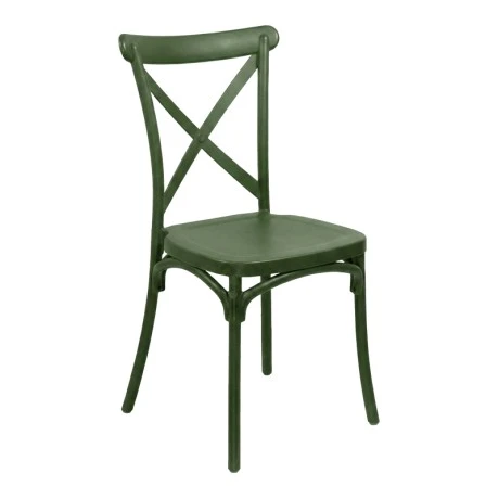 Stackable Crossie pakoworld pp chair dark green 43x53x88cm