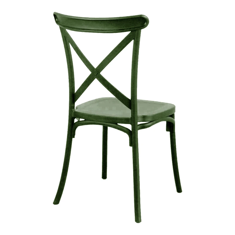 Stackable Crossie pakoworld pp chair dark green 43x53x88cm