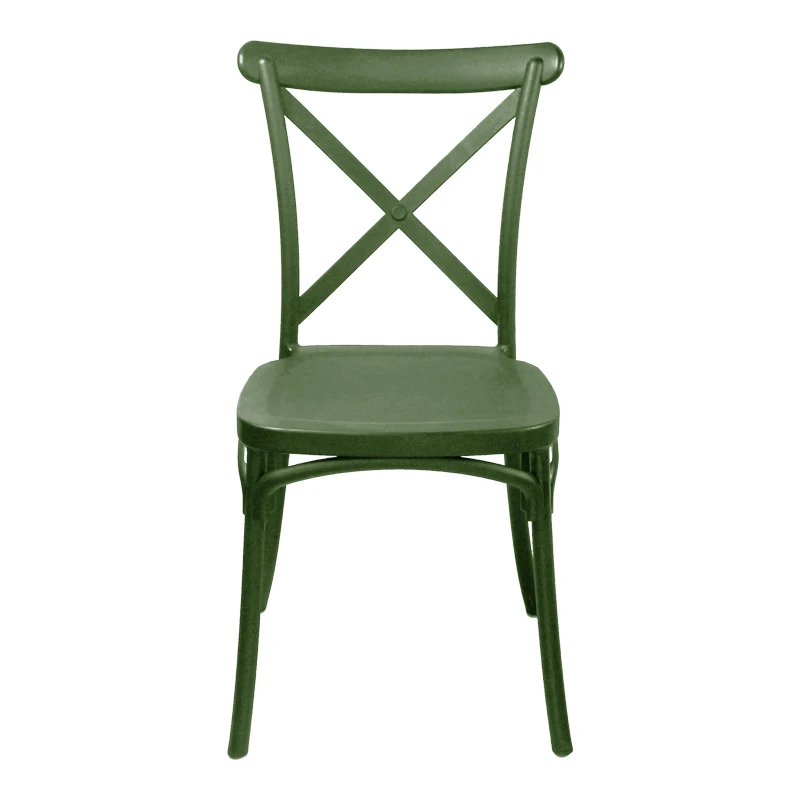 Stackable Crossie pakoworld pp chair dark green 43x53x88cm