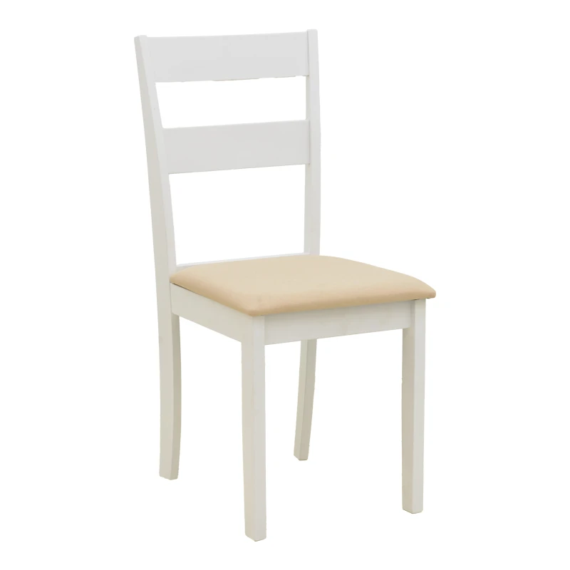 Dallan chair pakoworld rubberwood white 40x47.5x89cm
