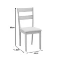 Dallan chair pakoworld rubberwood white 40x47.5x89cm
