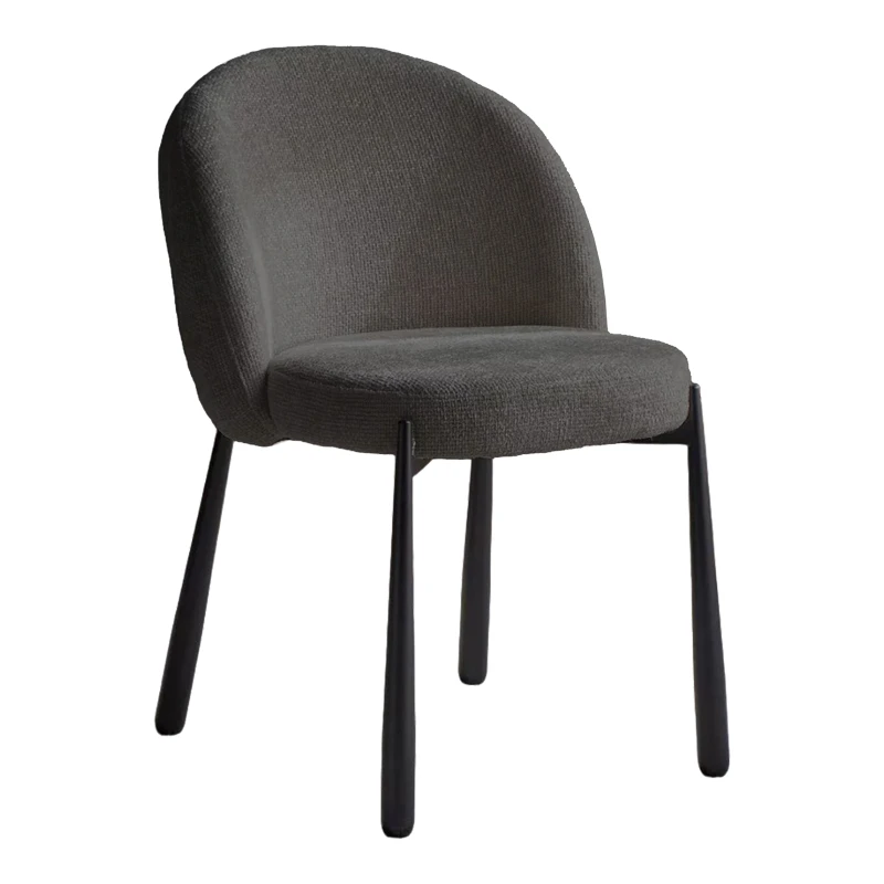 Denna chair pakoworld anthracite fabric-black metal legs 52x60x85cm