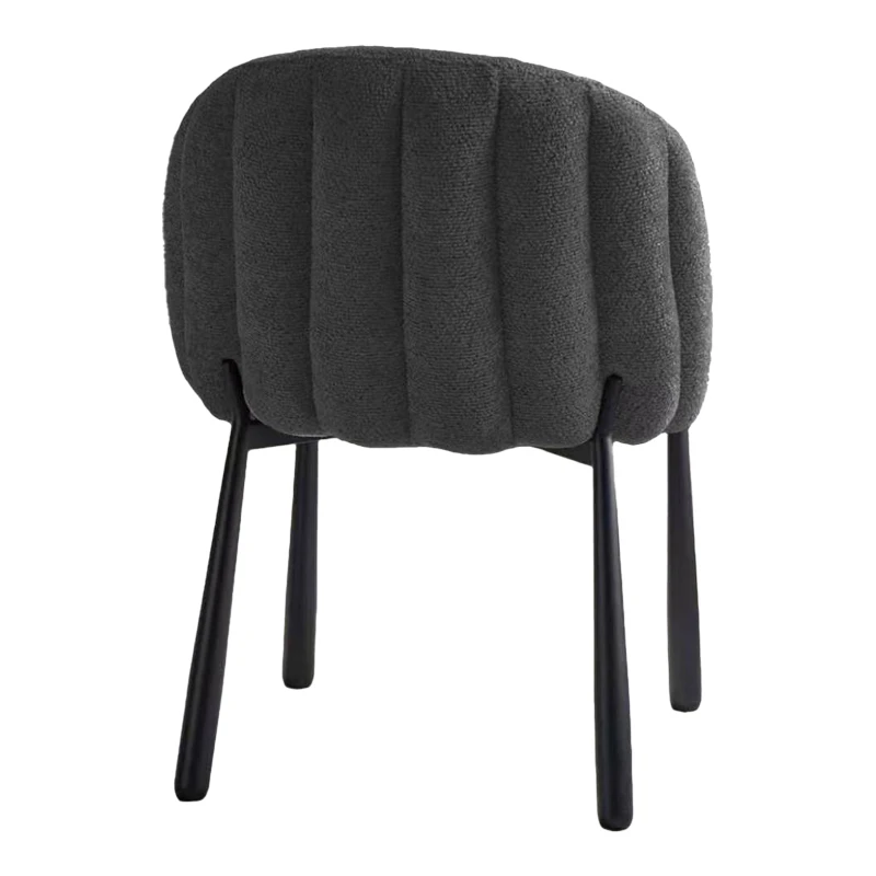 Denna chair pakoworld anthracite fabric-black metal legs 52x60x85cm